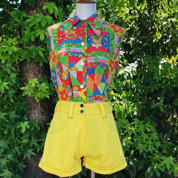 Vintage Tops - SOLD Land 'n' Shore Sleeveless Patchwork Button Up